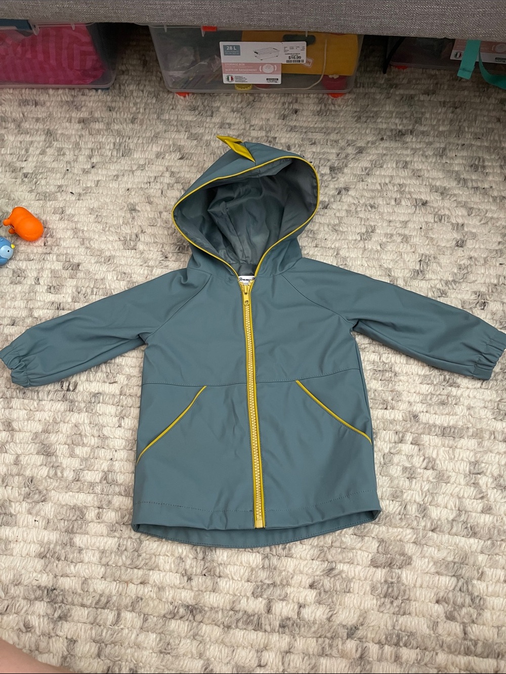 Tommy Bahama Kids Teal Raincoat with Yellow Trim